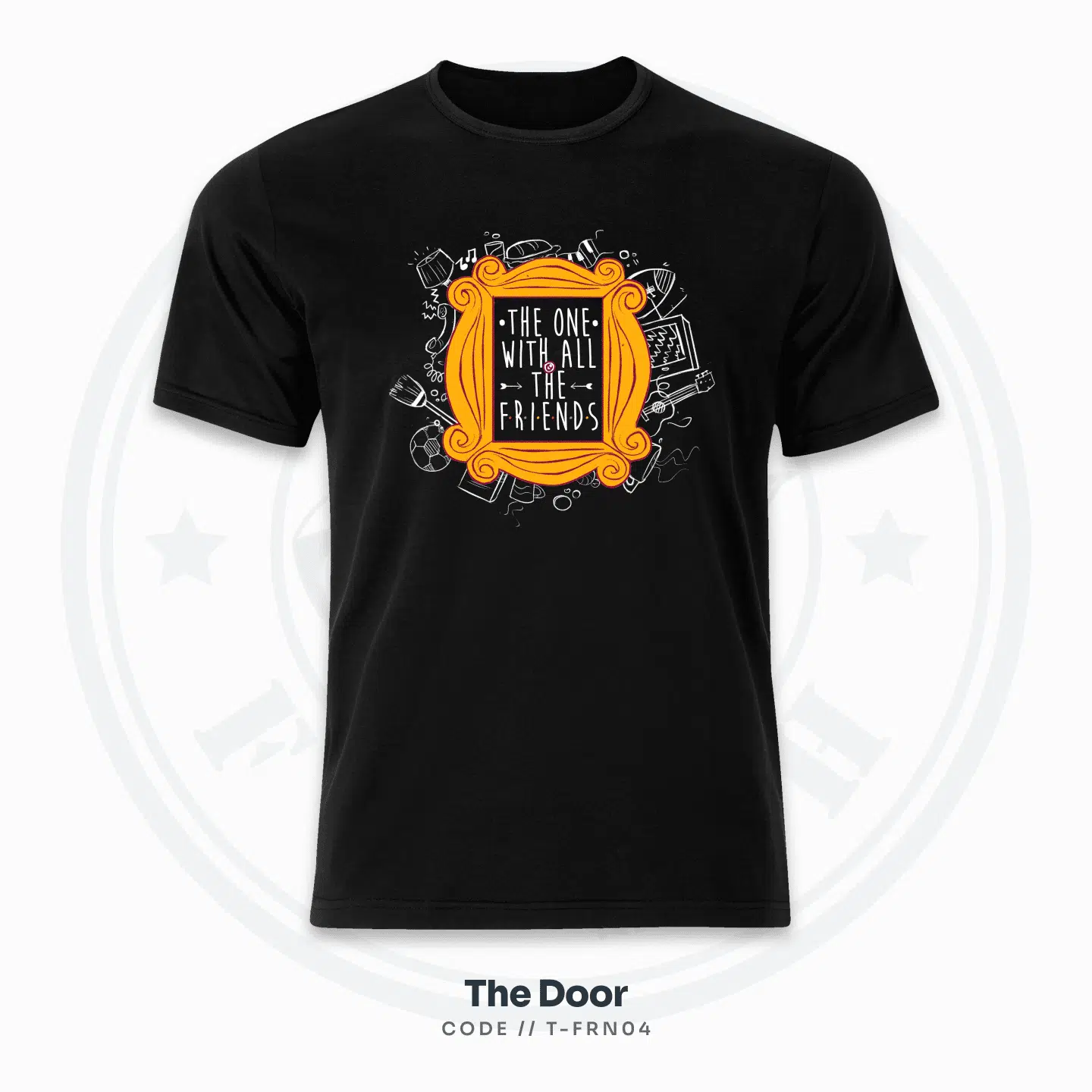 Friends: The Door – Tribute T-Shirt – Unisex, Black
