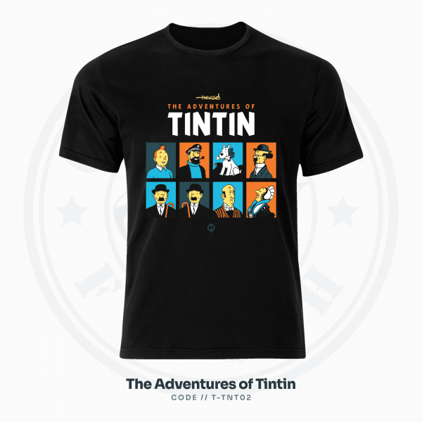 The Adventures of Tintin T-Shirt – Black, Unisex - Image 1